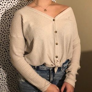 American Eagle button down tie sweater